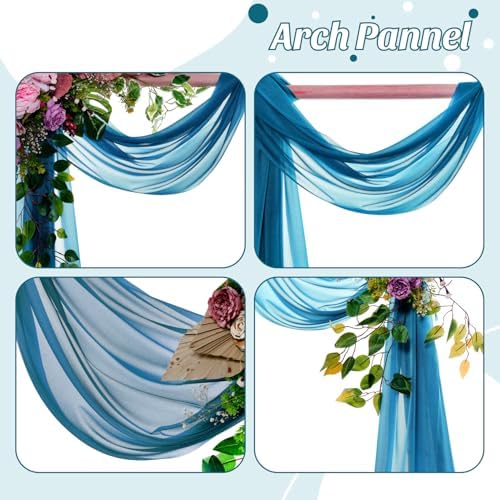 Pack of 1 Wedding Arch Drape Panel Fabric 30" x 50ft - Dark Teal in Dark Teal, alternate view 5
