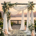 Pack of 1 Wedding Arch Drape Panel Fabric 30" x 50ft - Ivory in Ivory, alternate view 4