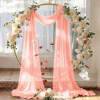Pack of 1 Wedding Arch Drape Panel Fabric 30" x 50ft - Peach in Peach, alternate view 6