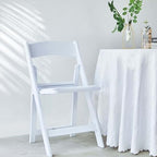 Pack of 1 | White Folding Chair with Vinyl Padded Seat Wedding Chair Indoor/Outdoor Portable & Fold Compactly