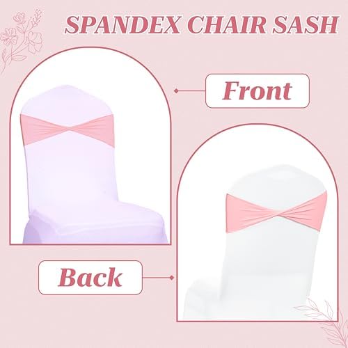 Pack of 10 Spandex Chair Sashes Without Slider Buckles - Dusty Rose, alternate view 5