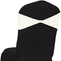 Pack of 10 Spandex Chair Sashes Without Slider Buckles - Ivory in Ivory