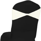 Pack of 10 Spandex Chair Sashes Without Slider Buckles - Ivory in Ivory