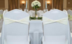 Pack of 10 Spandex Chair Sashes Without Slider Buckles - Ivory in Ivory, alternate view 2
