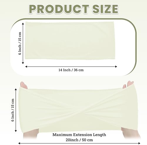 Pack of 10 Spandex Chair Sashes Without Slider Buckles - Ivory in Ivory, alternate view 3