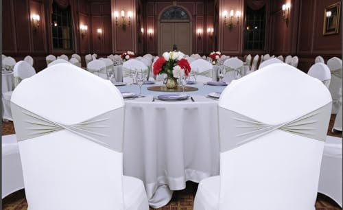 Pack of 10 Spandex Chair Sashes Without Slider Buckles - Light Silver in Light Silver, alternate view 2