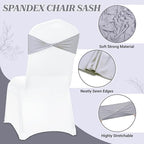 Pack of 10 Spandex Chair Sashes Without Slider Buckles - Light Silver in Light Silver, alternate view 4