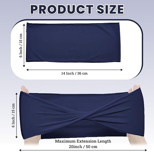 Pack of 10 Spandex Chair Sashes Without Slider Buckles - Navy Blue in Navy Blue, alternate view 3