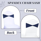 Pack of 10 Spandex Chair Sashes Without Slider Buckles - Navy Blue in Navy Blue, alternate view 5