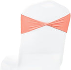 Pack of 10 Spandex Chair Sashes Without Slider Buckles - Peach