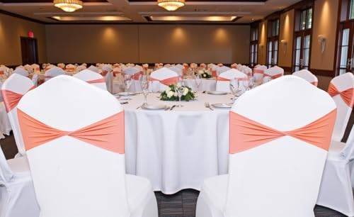 Pack of 10 Spandex Chair Sashes Without Slider Buckles - Peach, alternate view 2