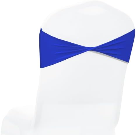 Pack of 10 Spandex Chair Sashes Without Slider Buckles - Royal Blue in Royal Blue