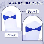 Pack of 10 Spandex Chair Sashes Without Slider Buckles - Royal Blue in Royal Blue, alternate view 5