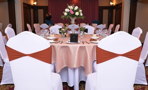 Pack of 10 Spandex Chair Sashes Without Slider Buckles - Terracotta, alternate view 2