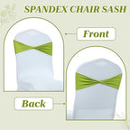 Pack of 100 Spandex Chair Sashes Without Slider Buckles - Apple Green, alternate view 5