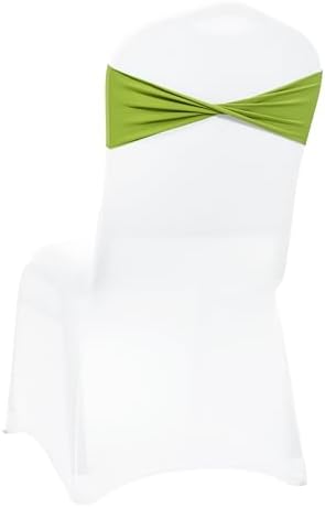 Pack of 100 Spandex Chair Sashes Without Slider Buckles - Apple Green, alternate view 6