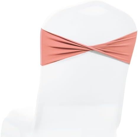 Pack of 100 Spandex Chair Sashes Without Slider Buckles - Coral Peach