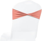 Pack of 100 Spandex Chair Sashes Without Slider Buckles - Coral Peach