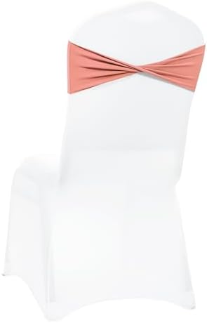 Pack of 100 Spandex Chair Sashes Without Slider Buckles - Coral Peach, alternate view 6