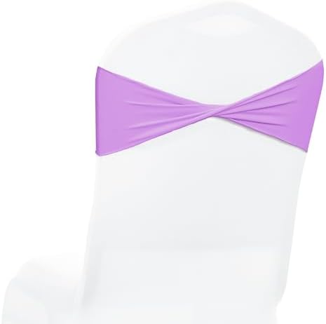 Pack of 100 Spandex Chair Sashes Without Slider Buckles - Light Purple