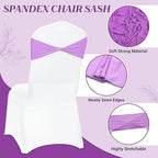Pack of 100 Spandex Chair Sashes Without Slider Buckles - Light Purple, alternate view 4