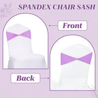 Pack of 100 Spandex Chair Sashes Without Slider Buckles - Light Purple, alternate view 5
