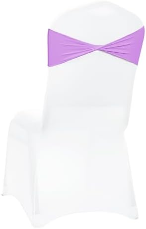 Pack of 100 Spandex Chair Sashes Without Slider Buckles - Light Purple, alternate view 6