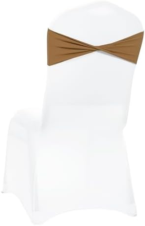 Pack of 100 Spandex Chair Sashes Without Slider Buckles - Mocha, alternate view 6