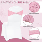 Pack of 100 Spandex Chair Sashes Without Slider Buckles - Pink in Pink, alternate view 4