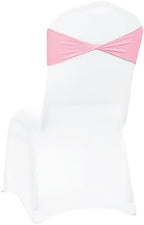 Pack of 100 Spandex Chair Sashes Without Slider Buckles - Pink in Pink, alternate view 6