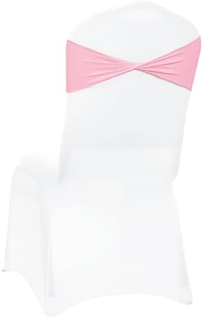 Pack of 100 Spandex Chair Sashes Without Slider Buckles - Pink in Pink, alternate view 6