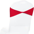 Pack of 100 Spandex Chair Sashes Without Slider Buckles - Red in Red