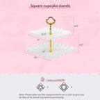 Pack of 11 Cake Stand Set of Cupcake Stand, Tray & Table Cloth (Gold) in Gold, alternate view 3