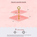 Pack of 11 Cake Stand Set of Cupcake Stand, Tray & Table Cloth (Pink) in Pink, alternate view 4