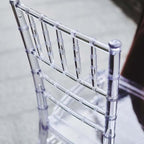 Pack of 12 | Clear Resin Transparent Chiavari Chair Armless Stackable Chairs Crystal Clarity, Invisible Plastic, alternate