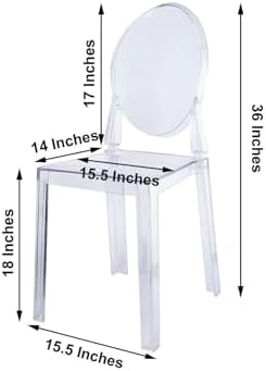 Pack of 12 | Clear Transparent Banquet Ghost Chair Armless Stacking Accent Chair with Oval Back Acrylic, alternate view 2