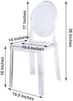 Pack of 12 | Clear Transparent Banquet Ghost Chair Armless Stacking Accent Chair with Oval Back Acrylic, alternate view 2