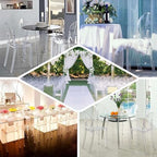 Pack of 12 | Clear Transparent Banquet Ghost Chair Armless Stacking Accent Chair with Oval Back Acrylic, alternate view 5