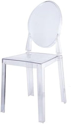 Pack of 12 | Clear Transparent Banquet Ghost Chair Armless Stacking Accent Chair with Oval Back Acrylic, alternate view 6