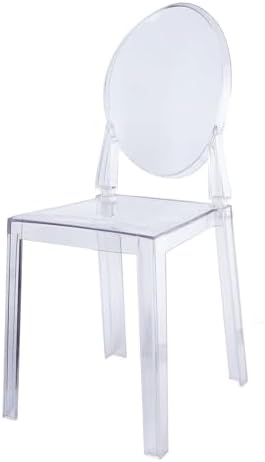 Pack of 12 | Clear Transparent Banquet Ghost Chair Armless Stacking Accent Chair with Oval Back Acrylic, alternate view 6