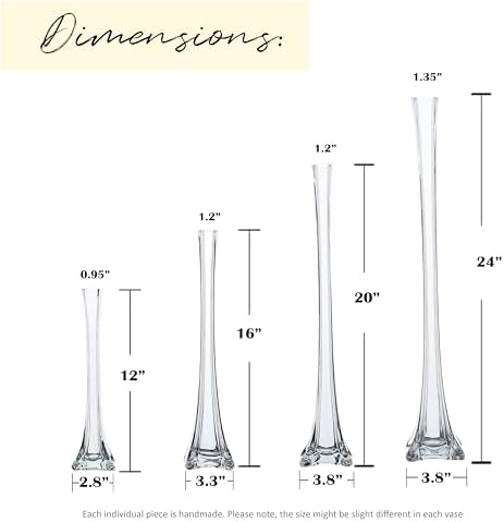 Pack of 12, Eiffel Tower Vases Centerpiece for Flower, Wedding, Decoration. (24", Clear) in 24" Clear, alternate view 6