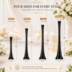 Pack of 12, Eiffel Tower Vases Centerpiece for Flower, Wedding, Decoration. (16", Black) in 16" Black, alternate view 2