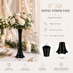 Pack of 12, Eiffel Tower Vases Centerpiece for Flower, Wedding, Decoration. (16", Black) in 16" Black, alternate view 3