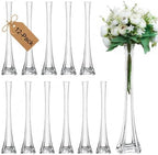 Pack of 12, Eiffel Tower Vases Centerpiece for Flower, Wedding, Decoration. (16", Clear) in 16" Clear