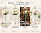 Pack of 12, Eiffel Tower Vases Centerpiece for Flower, Wedding, Decoration. (16", Clear) in 16" Clear, alternate view 5