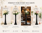 Pack of 12, Eiffel Tower Vases Centerpiece for Flower, Wedding, Decoration. (24", Black) in 24" Black, alternate view 5