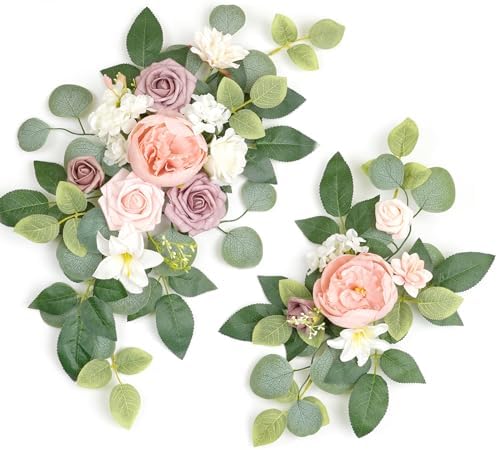 (Pack of 2 Artificial Flowers Decorations, Artificial Arch Backdrop Garlandfor Ceremony Party Reception Entrance