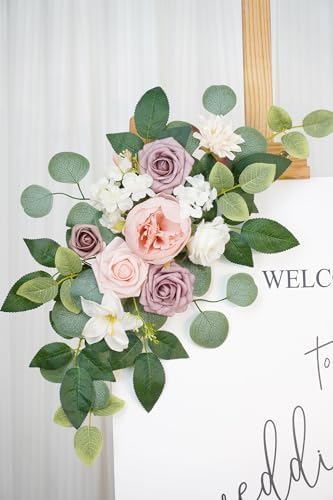 (Pack of 2 Artificial Flowers Decorations, Artificial Arch Backdrop Garlandfor Ceremony Party Reception Entrance, alternate