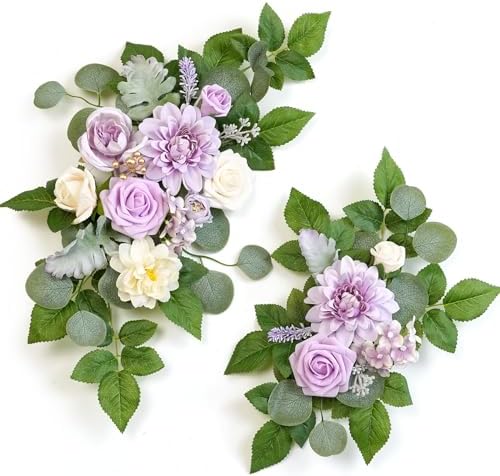 (Pack of 2 Artificial Flowers Decorations, Artificial Arch Backdrop Garlandfor Ceremony Party Reception Entrance