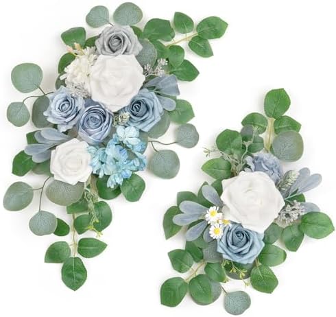 (Pack of 2 Artificial Flowers Decorations, Artificial Arch Backdrop Garlandfor Ceremony Party Reception Entrance